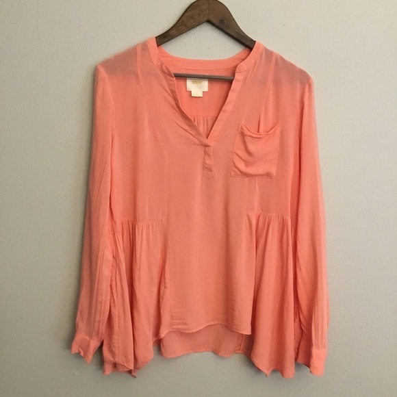 Anthropologie Maeve Laiken Henley Blouse Size 6 - Picture 2 of 9